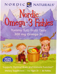 Fish oil and Omega 3, 6, 9 nordic Naturals Omega-3 Fishies Tutti Frutti -- 36 Gummies