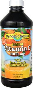 Витамин С Dynamic Health Liquid Vitamin C with Rose Hips & Bioflavonoids Natural Citrus Жидкий витамин С с шиповником и натуральным цитрусом 1000 мг 16 fl oz