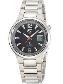 Мужские наручные часы с браслетом Мужские наручные часы с серебряным браслетом ETT EGT-11465-51M Solar Drive radio contr. Everest II Titan 41mm 5ATM