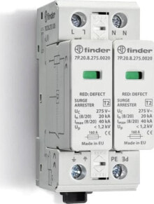 Finder Ogranicznik przepięć C typ 2 In 20kA Up1,2kV 230V AC, 2xwarystor (L,N-PE) 7P.27.8.275.0020