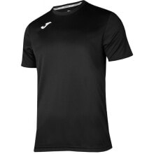 Мужские спортивные футболки мужская футболка спортивная черная с логотипом Joma Combi M 100052.100