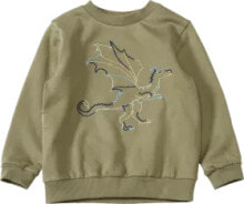 Sweatshirt mit Drachen-Stickerei, grün,, Gr. 110, 1 St