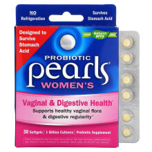 Пребиотики и пробиотики Nature's Way, Пробиотический жемчуг для женщин, здоровье влагалища и пищеварительной системы, 90 мягких таблеток