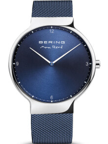 Мужские наручные часы с браслетом Мужские наручные часы с синим браслетом Bering 15540-307 Max Ren mens 40mm 5ATM
