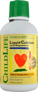 Кальций childlife Liquid Calcium with Magnesium Жидкий кальций для детей с магнием, натуральный апельсин 474 мл