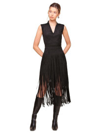 Купить женские платья AVEC LES FILLES: Women's Tiered-Fringe Sleeveless Dress