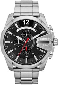 Мужские наручные часы с браслетом Мужские наручные часы с серебряным браслетом Diesel Mega Chief DZ4308