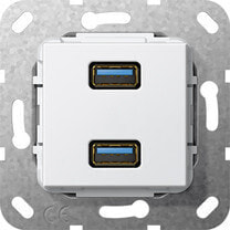 Умные розетки, выключатели и рамки gIRA 568403 розетка 2x USB Белый