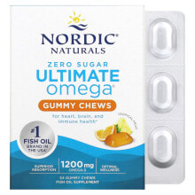 Рыбий жир и Омега 3, 6, 9 Нордик Натуралс, Ultimate Omega, тропические фрукты, 600 мг, 54 жевательных жевательных таблетки