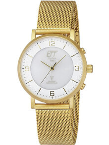 Женские наручные часы женские часы аналоговые круглые с миланским плетением золотистые ETT Eco Tech Time
