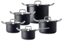 BK-Q-Linair Master Glass Black Cookware Set 5-piece