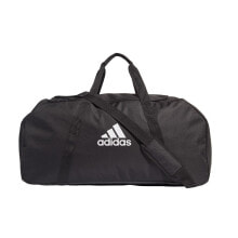 Мужские спортивные сумки Мужская спортивная сумка черная текстильная средняя для тренировки с ручками через плечо Adidas Tiro Primegreen Duffel Large