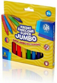 Купить цветные карандаши для рисования для детей ASTRA: Astra Kredki świecowe Jumbo 8 kolorów