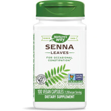 Растительные экстракты и настойки nature&#039;s Way Senna Leaves Листья сенны при эпизодических запорах 1350 мг 100 веганских капсул