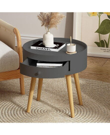 Simplie Fun modern Coffee Table with Drawer, Bedside Table, Sofa Side Table, Oak Table Legs, Suitable for