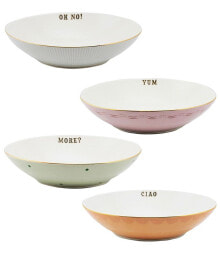 Yvonne Ellen slogan Pasta Bowls, Set of 4