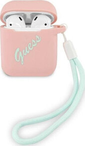 Headphone Accessories guess Etui ochronne GUACA2LSVSBW Silicone Vintage do AirPods 1/2 czarne