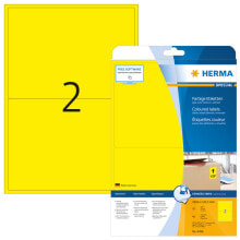 Бумага для печати HERMA 4496 самоклеящийся ярлык Желтый Закругленный прямоугольник Съемный 40 шт