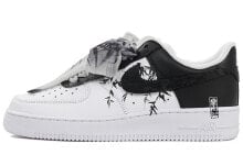 【定制球鞋】 Nike Air Force 1 Low 07 竹影婆娑 中国风 国画元素 新中式 水墨画 低帮 板鞋 男款 黑白 / Кроссовки Nike Air Force CW2288-111