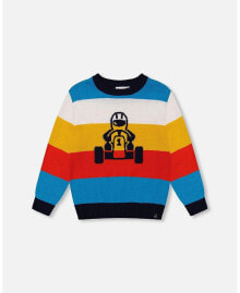 Big Boys Multicolor Striped Sweater With Karting Jacquard купить онлайн