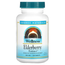 Фрукты и ягоды Source Naturals, Wellness, экстракт бузины, 166 мг, 120 таблеток