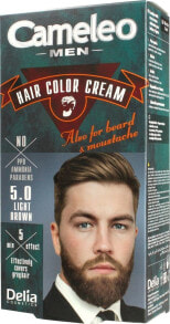 Delia Cosmetics Hair Color Cream 5.0 Light Brown Мужской красящий крем для бороды и усов, оттенок светло-каштановый  30 мл