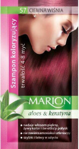 Marion Hair Color Shampoo 57 Dark Cherry Тонирующий шампунь с алоэ и кератином, оттенок темно-вишневый 40 мл