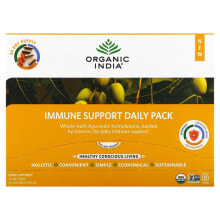 Растительные экстракты и настойки Organic India, Immune Support Daily Pack, 30 Daily Packs, 180 Vegetable Capsules