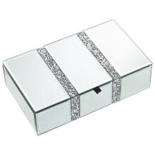 Jewelry box Alexandra House Living Grey Crystal Mirror 21 x 6 x 13 cm