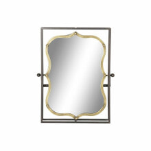 Wall mirror DKD Home Decor Black Metal Golden (51.5 x 12 x 65 cm)