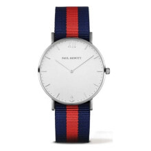 Мужские наручные часы с ремешком Мужские наручные часы с синим красным текстильным ремешком Paul Hewitt PH-SA-S-ST-W-NR-20S ( 39 mm)