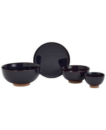 INFUSE 4 Pc. Stoneware Dinnerware Set, Service for 1