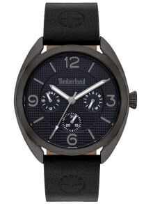 Мужские наручные часы с черным кожаным ремешком Timberland TBL15631JYU.03 Burnham 44mm 5ATM