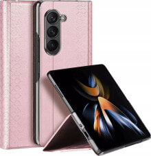 Dux Ducis Skórzane etui z klapką i portfelem do Samsung Galaxy Z Fold5 5G Dux Ducis Bril - różowe