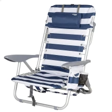 AKTIVE Low Folding 4 Rays With Cushion And Pocket Positions beach chair
