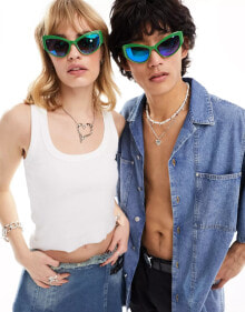 Купить мужские солнцезащитные очки Jeepers Peepers: Jeepers Peepers racer sunglasses in green