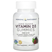 Vitamin D nordic Naturals Zero Sugar Vitamin D3 Gummies Wild Berry -- 1000 IU - 60 Gummies