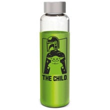 Спортивные бутылки для воды STOR Star Wars The Mandalorian Yoda The Child Silicone Cover Glass 585ml Mug