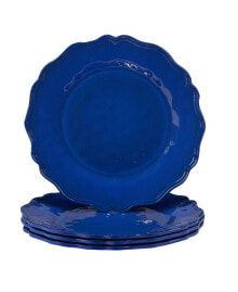 Certified International blue Indigo Crackle Set of 4 Salad Plate 9