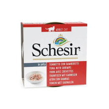 SCHESIR In jelly tuna with shrimps wet cat food 85g