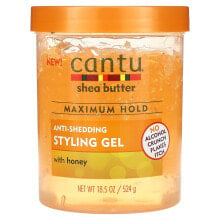 Cantu, Shea Butter, Anti-Shedding Styling Gel, With Honey, Maximum Hold, 18.5 oz (524 g)