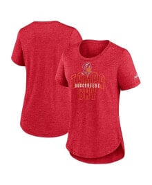 Nike women's Heather Red Distressed Tampa Bay Buccaneers Fashion Tri-Blend T-shirt