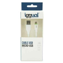 Купить компьютерные кабели и коннекторы iggual: Универсальный кабель USB-MicroUSB iggual IGG316931 1 m Белый