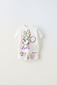 Minnie mouse and friends © disney plush t-shirt and bermuda shorts co-ord