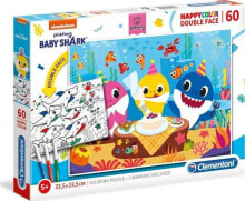 Детские развивающие пазлы clementoni Puzzle 60 HappyColor dwustronne Baby Shark
