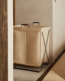 Foldable double laundry basket