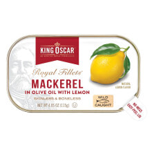 Кинг Оскар, Royal Fillets, скумбрия в оливковом масле, 115 г (4,05 унции)