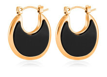 Ювелирные серьги fashion bronze earrings with onyx VAAJDE201446R-BK