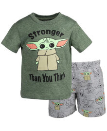 Купить детские комплекты и форма для мальчиков Star Wars: Starwars Baby Boys The Mandalorian The T-Shirt and French Terry Shorts Outfit Set to