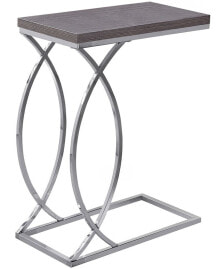 Monarch Specialties chrome Metal Edgeside Accent Table in Grey